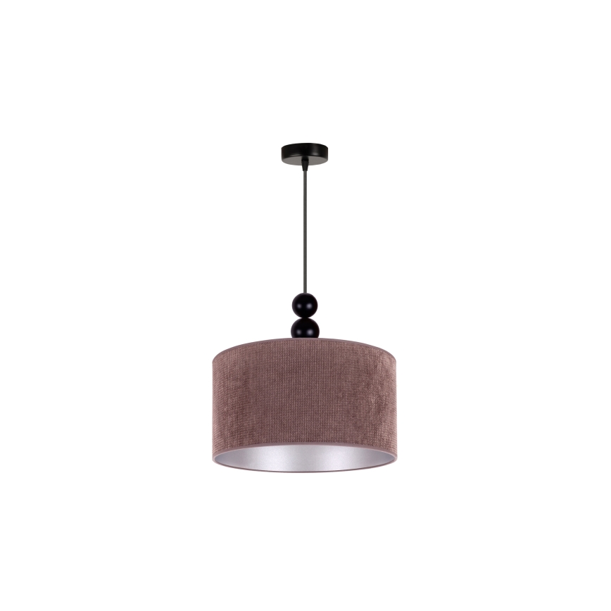 Duolla - Ljuskrona med textilsladd LYON 1xE27/15W/230V diameter 40 cm brun