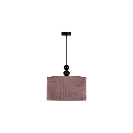Duolla - Ljuskrona med textilsladd LYON 1xE27/15W/230V diameter 40 cm brun