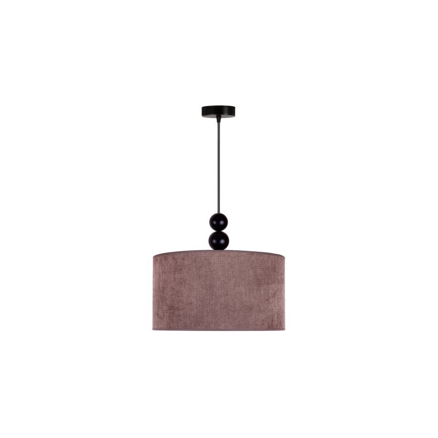 Duolla - Ljuskrona med textilsladd LYON 1xE27/15W/230V diameter 40 cm brun