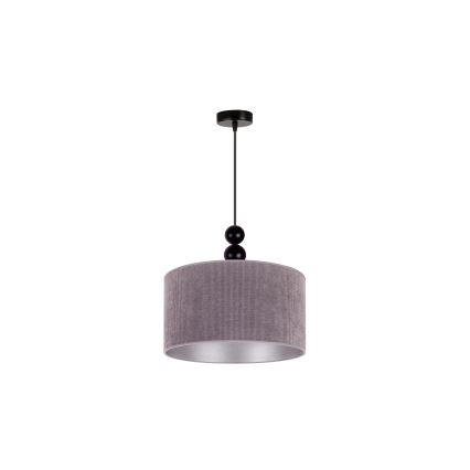 Duolla - Ljuskrona med textilsladd LYON 1xE27/15W/230V diameter 40 cm grå
