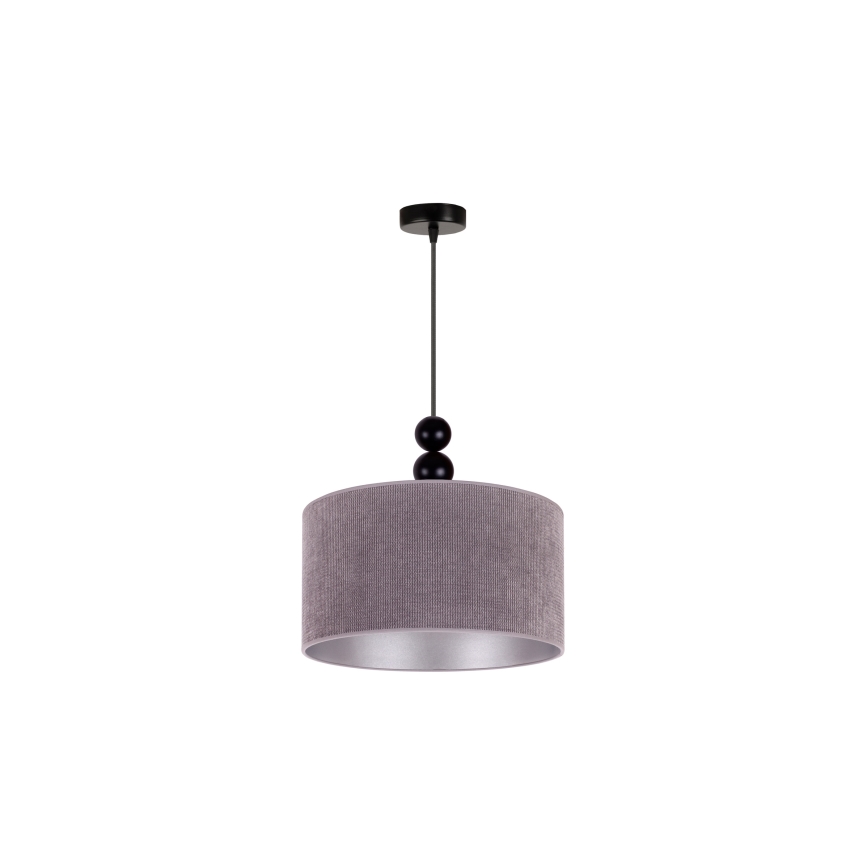 Duolla - Ljuskrona med textilsladd LYON 1xE27/15W/230V diameter 40 cm grå