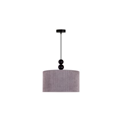 Duolla - Ljuskrona med textilsladd LYON 1xE27/15W/230V diameter 40 cm grå