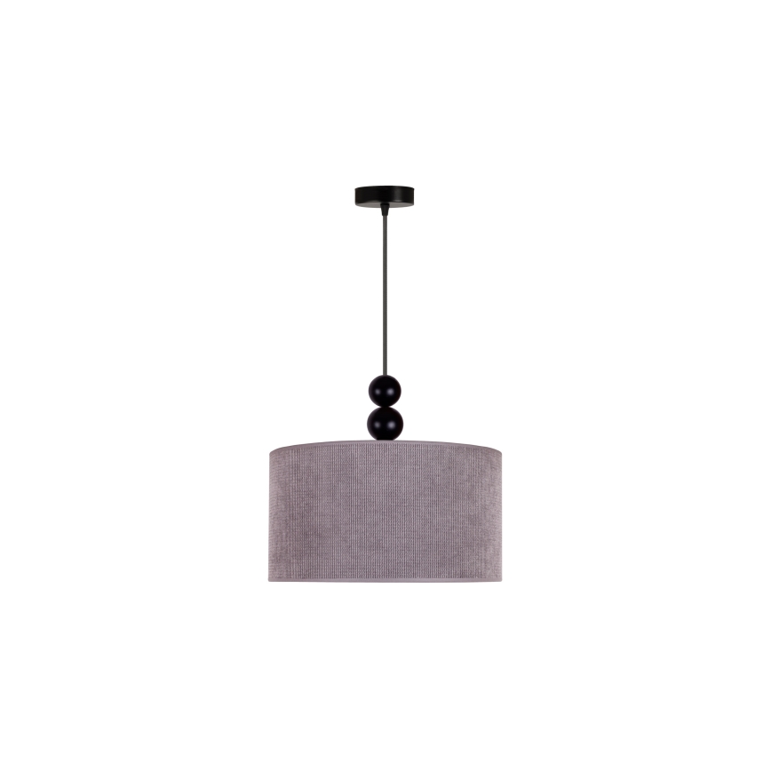Duolla - Ljuskrona med textilsladd LYON 1xE27/15W/230V diameter 40 cm grå