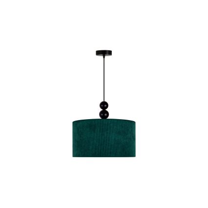 Duolla - Ljuskrona med textilsladd LYON 1xE27/15W/230V diameter 40 cm grön