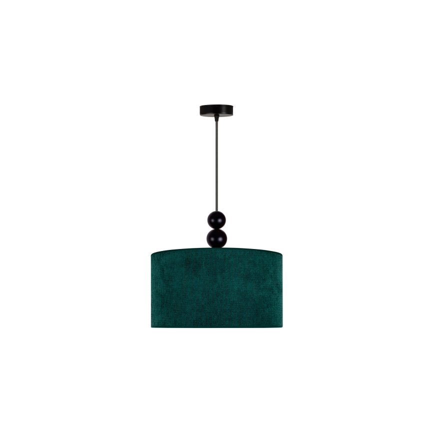 Duolla - Ljuskrona med textilsladd LYON 1xE27/15W/230V diameter 40 cm grön