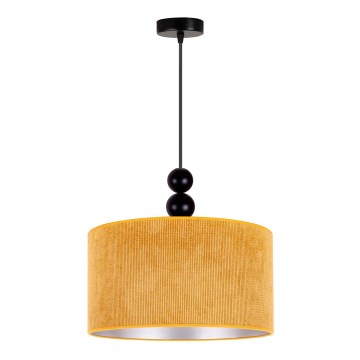 Duolla - Ljuskrona med textilsladd LYON 1xE27/15W/230V diameter 40 cm gul