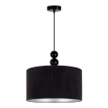 Duolla - Ljuskrona med textilsladd LYON 1xE27/15W/230V diameter 40 cm svart