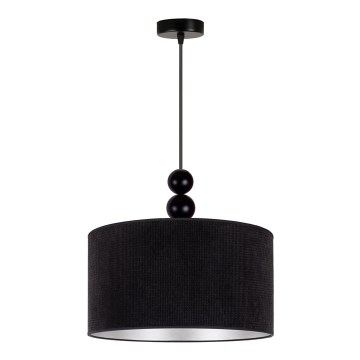 Duolla - Ljuskrona med textilsladd LYON 1xE27/15W/230V diameter 40 cm svart
