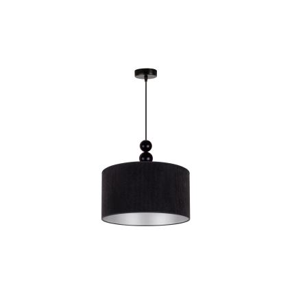 Duolla - Ljuskrona med textilsladd LYON 1xE27/15W/230V diameter 40 cm svart