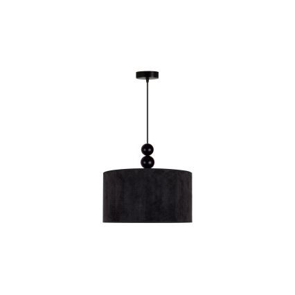 Duolla - Ljuskrona med textilsladd LYON 1xE27/15W/230V diameter 40 cm svart