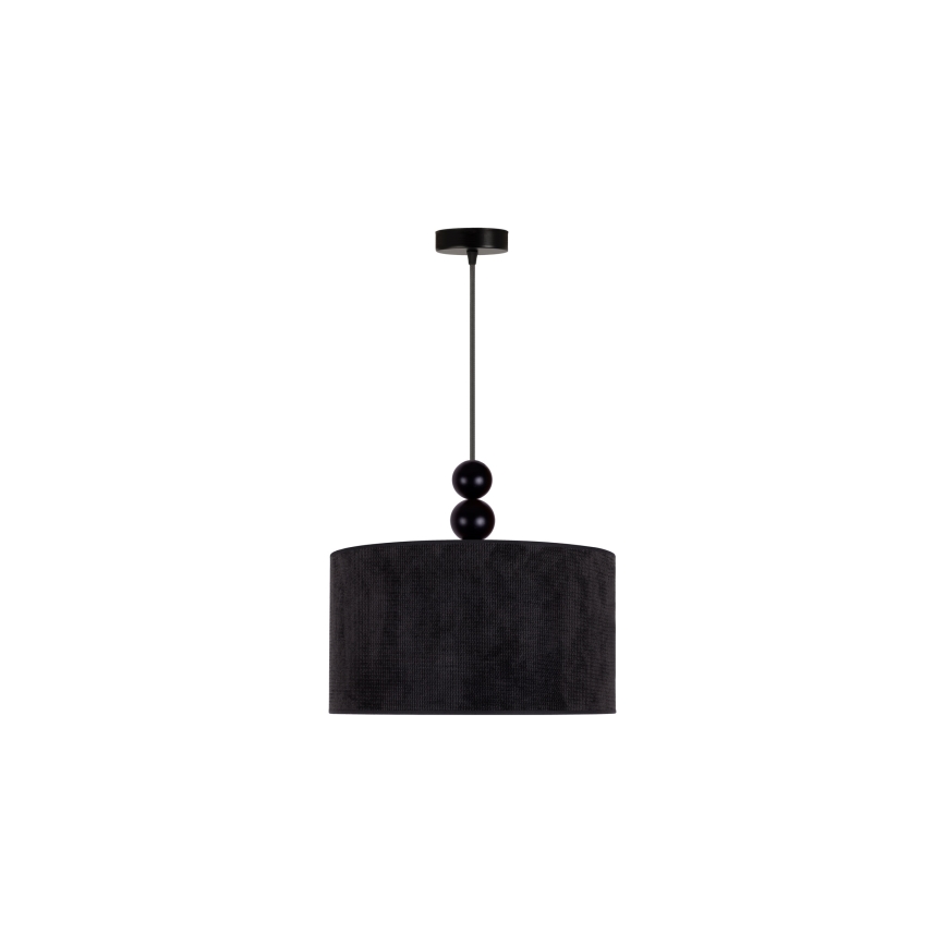 Duolla - Ljuskrona med textilsladd LYON 1xE27/15W/230V diameter 40 cm svart