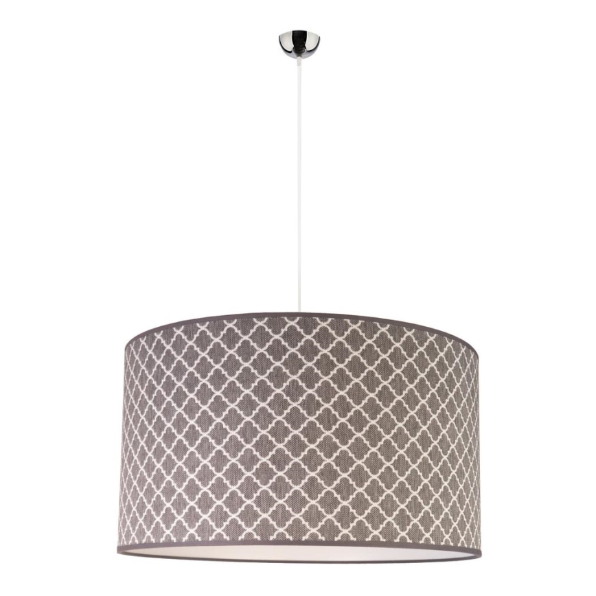 Duolla - Ljuskrona med textilsladd MAROKO 1xE27/40W/230V diameter 45 cm grå
