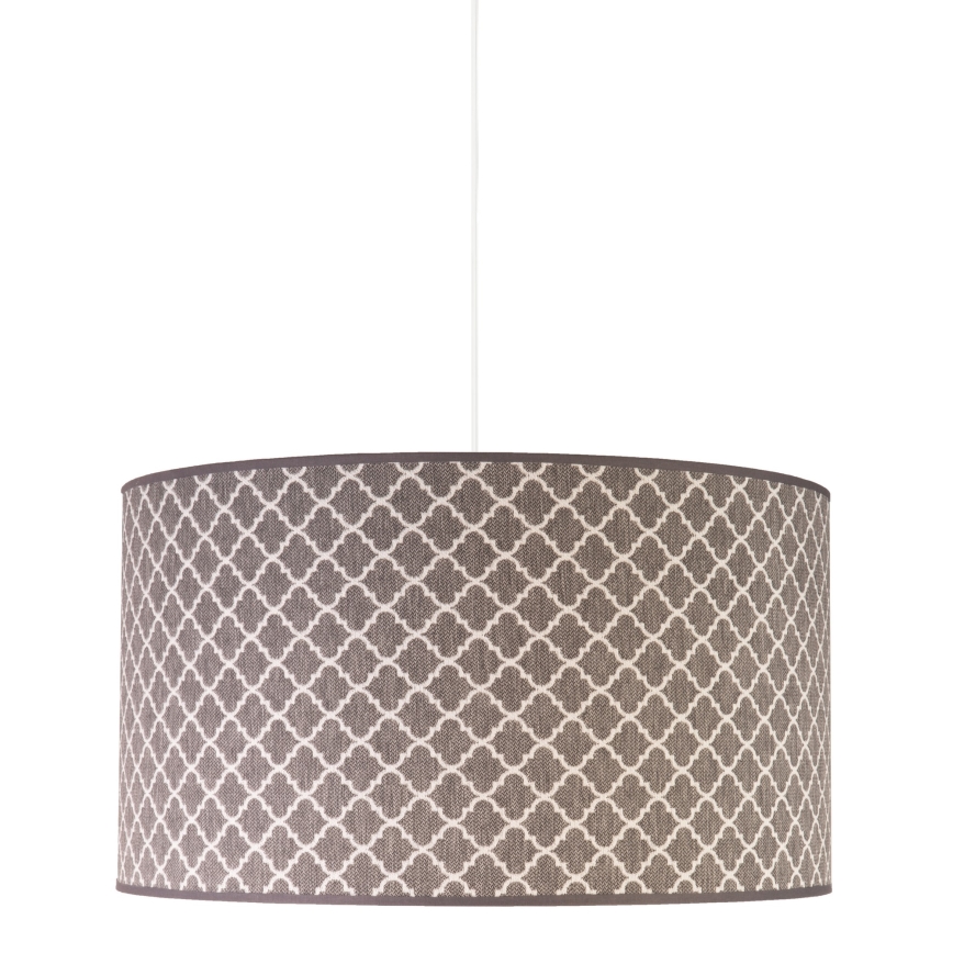 Duolla - Ljuskrona med textilsladd MAROKO 1xE27/40W/230V diameter 45 cm grå