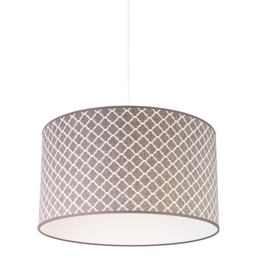 Duolla - Ljuskrona med textilsladd MAROKO 1xE27/40W/230V diameter 45 cm grå