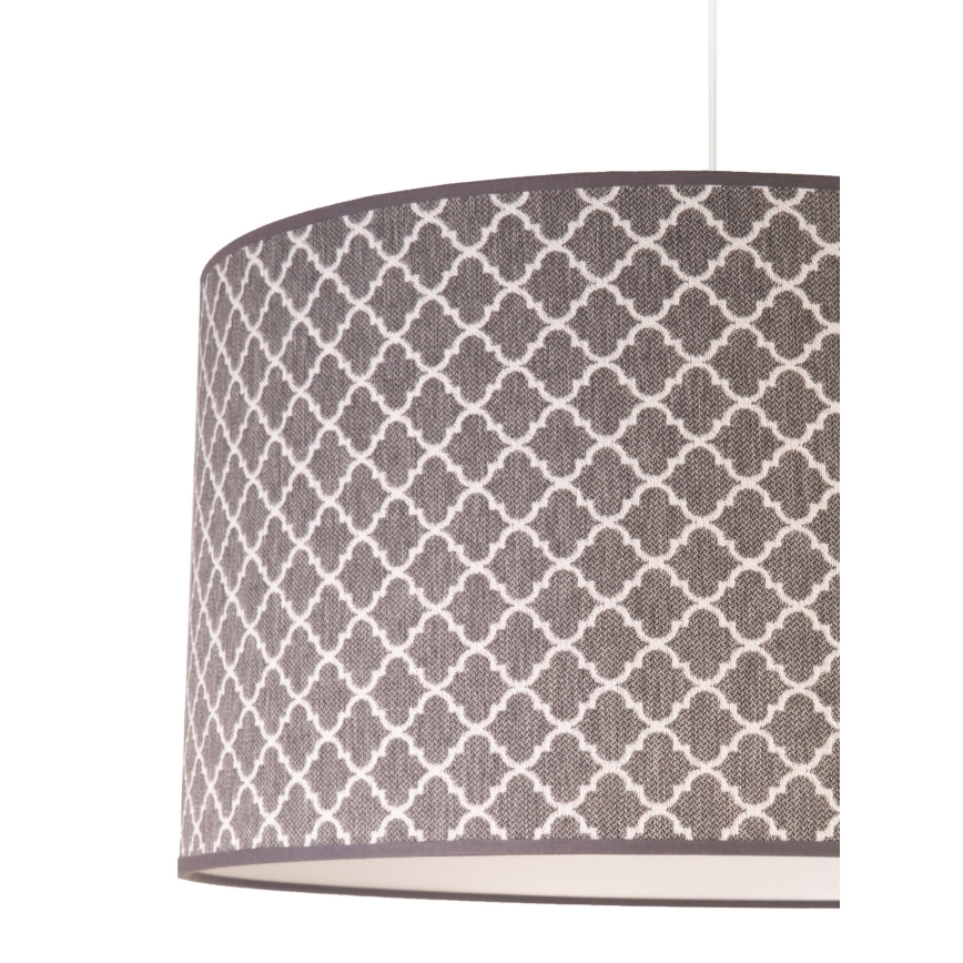 Duolla - Ljuskrona med textilsladd MAROKO 1xE27/40W/230V diameter 45 cm grå