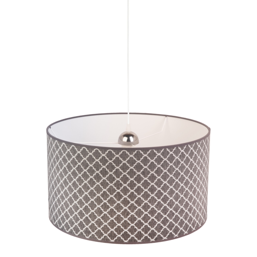 Duolla - Ljuskrona med textilsladd MAROKO 1xE27/40W/230V diameter 45 cm grå