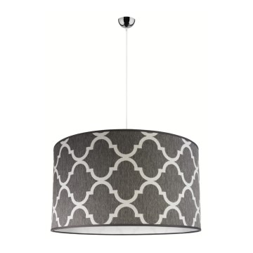 Duolla - Ljuskrona med textilsladd MAROKO 1xE27/40W/230V diameter 45 cm grå/vit