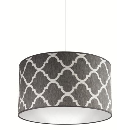 Duolla - Ljuskrona med textilsladd MAROKO 1xE27/40W/230V diameter 45 cm grå/vit