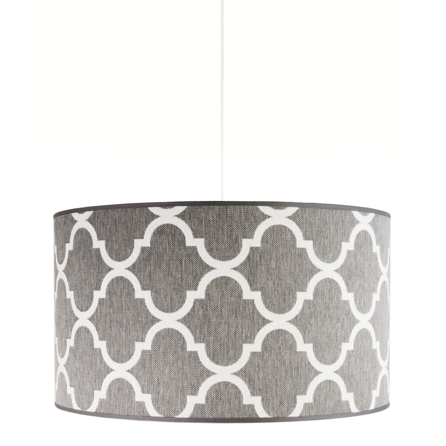 Duolla - Ljuskrona med textilsladd MAROKO 1xE27/40W/230V diameter 45 cm grå/vit
