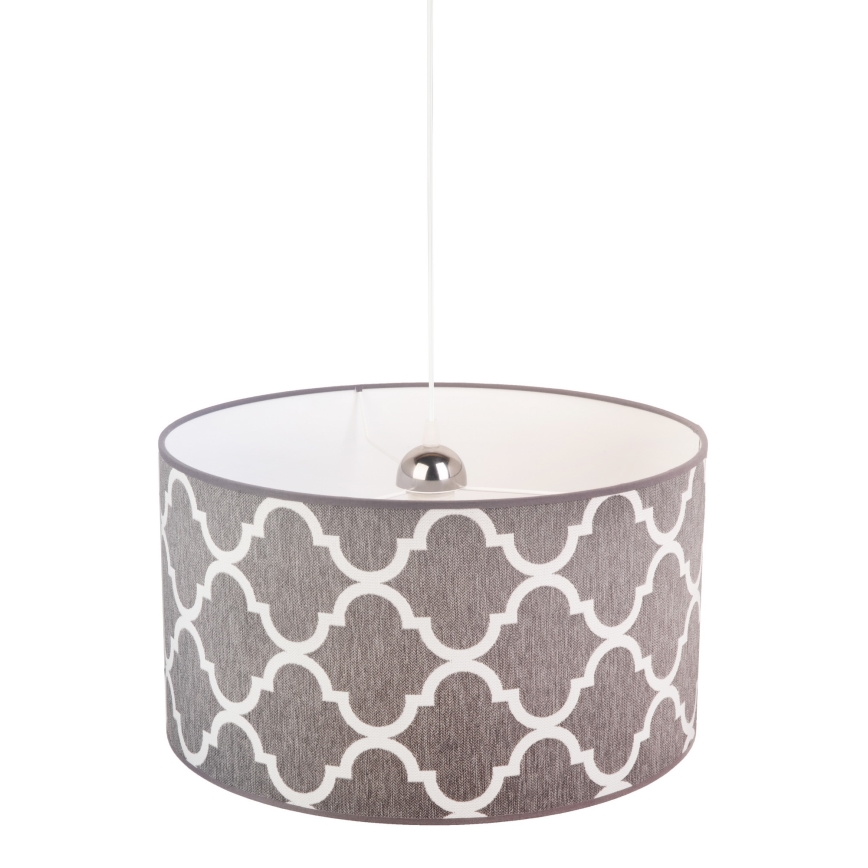 Duolla - Ljuskrona med textilsladd MAROKO 1xE27/40W/230V diameter 45 cm grå/vit