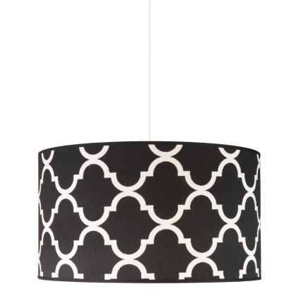Duolla - Ljuskrona med textilsladd MAROKO 1xE27/40W/230V diameter 45 cm svart/vit