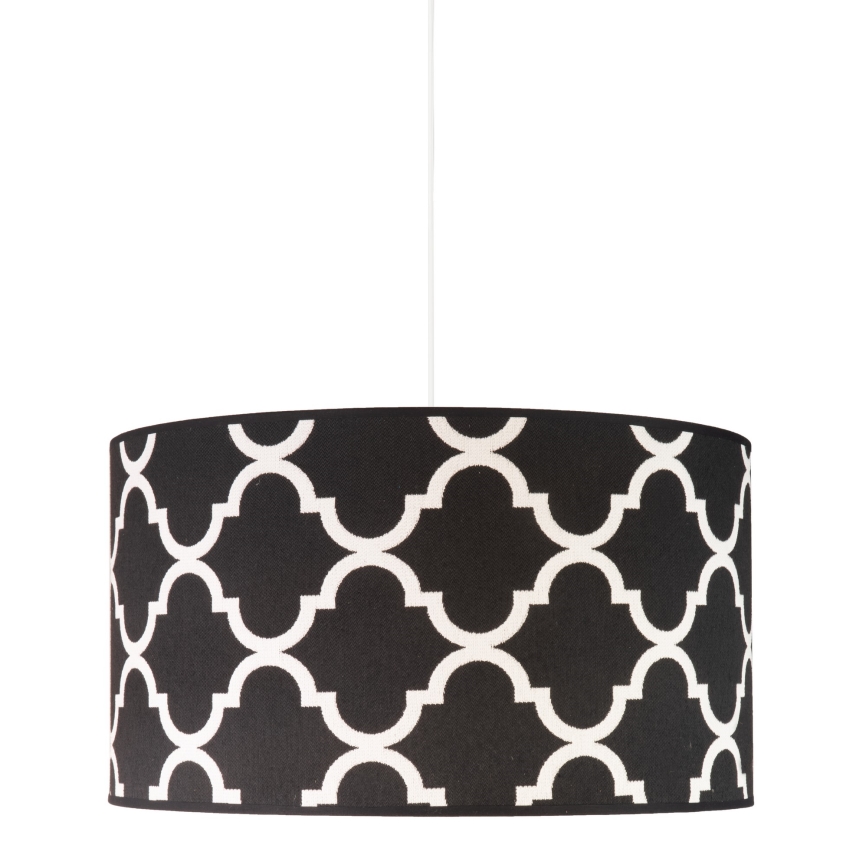 Duolla - Ljuskrona med textilsladd MAROKO 1xE27/40W/230V diameter 45 cm svart/vit