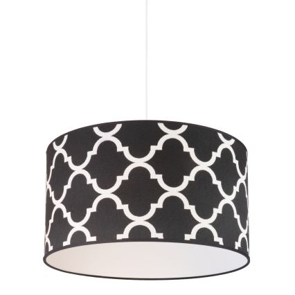 Duolla - Ljuskrona med textilsladd MAROKO 1xE27/40W/230V diameter 45 cm svart/vit