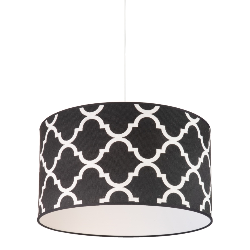 Duolla - Ljuskrona med textilsladd MAROKO 1xE27/40W/230V diameter 45 cm svart/vit