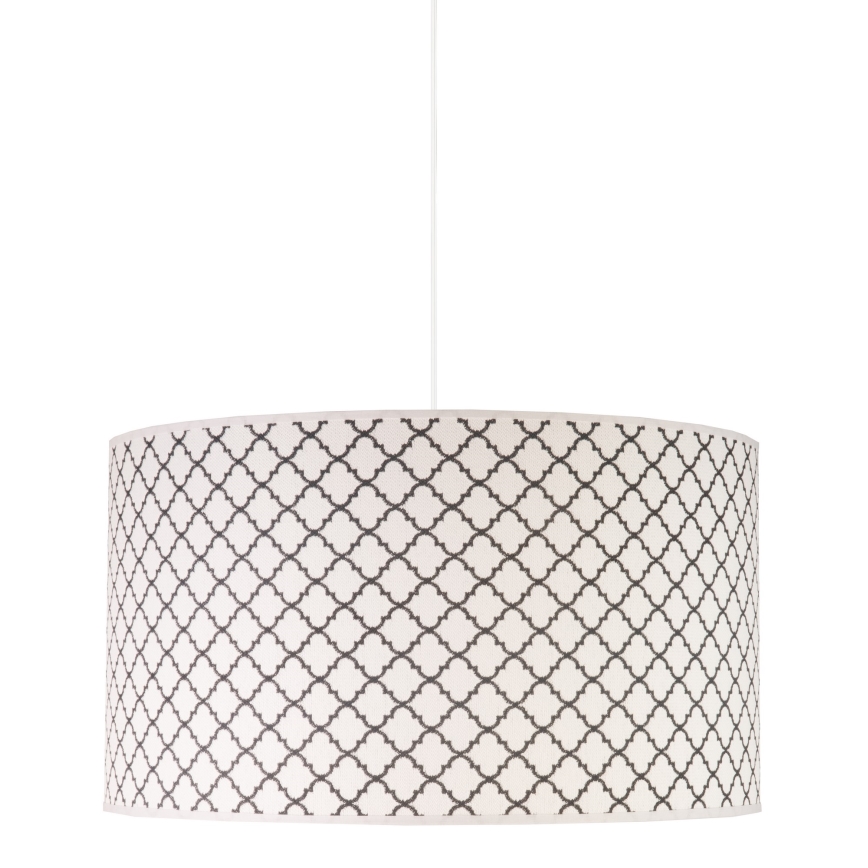 Duolla - Ljuskrona med textilsladd MAROKO 1xE27/40W/230V diameter 45 cm vit/svart