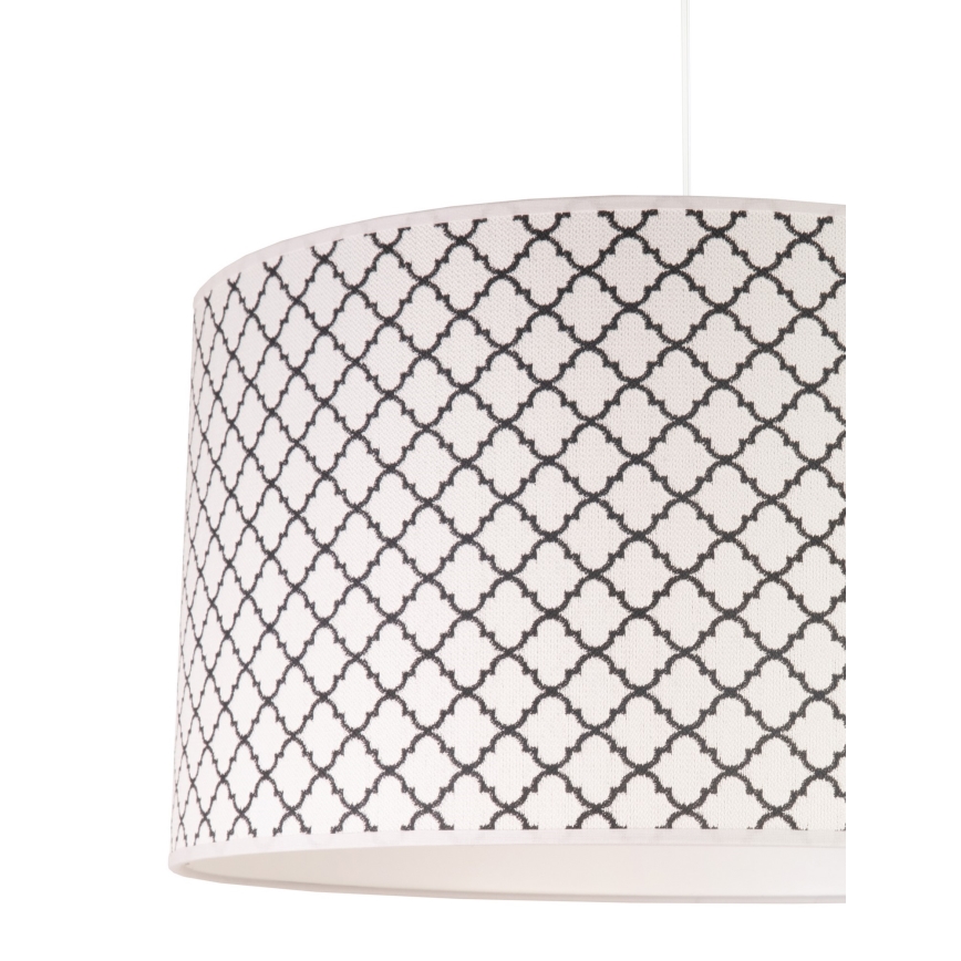 Duolla - Ljuskrona med textilsladd MAROKO 1xE27/40W/230V diameter 45 cm vit/svart