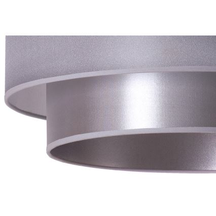 Duolla - Ljuskrona med textilsladd NANTES 1xE27/15W/230V diameter 45 cm silver