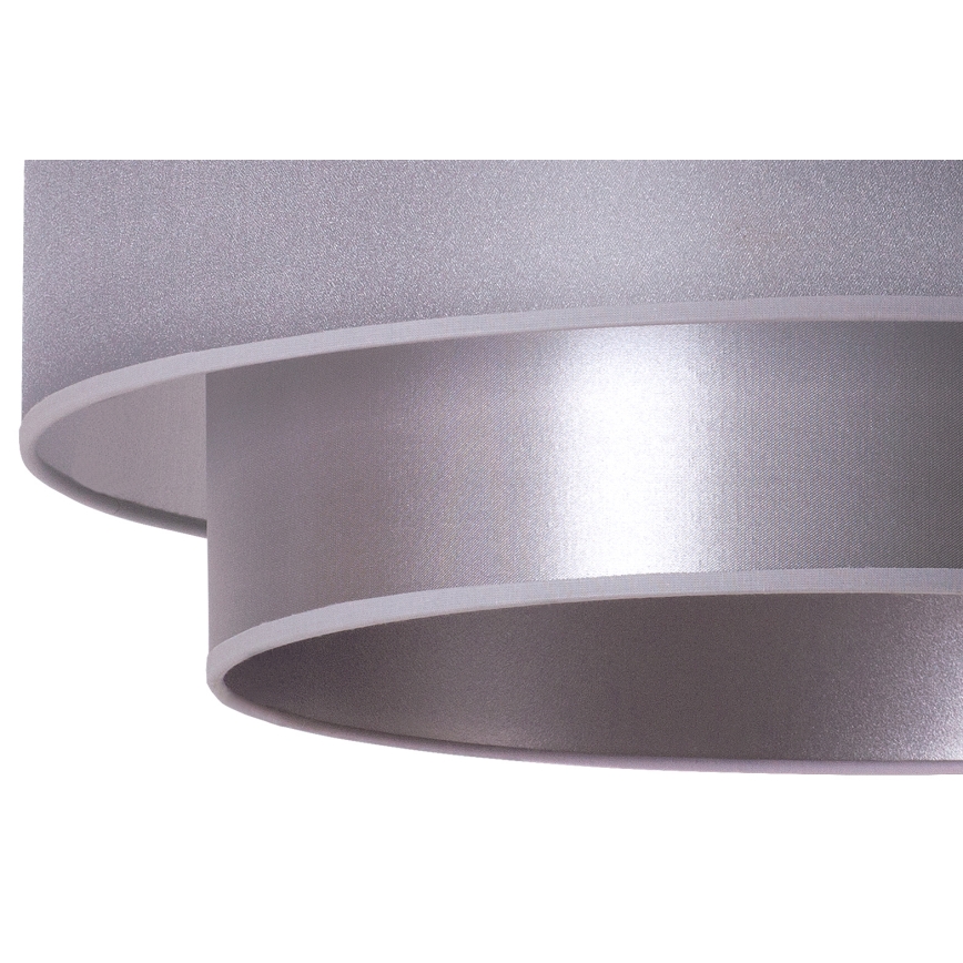 Duolla - Ljuskrona med textilsladd NANTES 1xE27/15W/230V diameter 45 cm silver