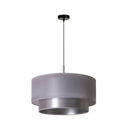 Duolla - Ljuskrona med textilsladd NANTES 1xE27/15W/230V diameter 45 cm silver