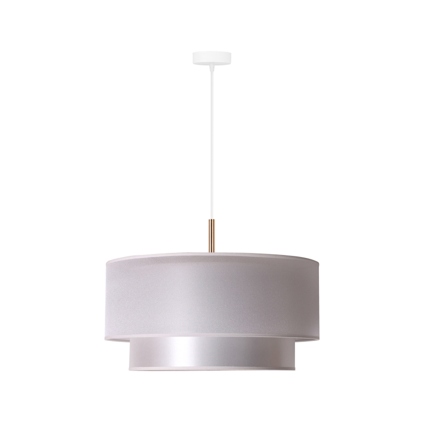 Duolla - Ljuskrona med textilsladd NANTES 1xE27/15W/230V diameter 45 cm silver/koppar