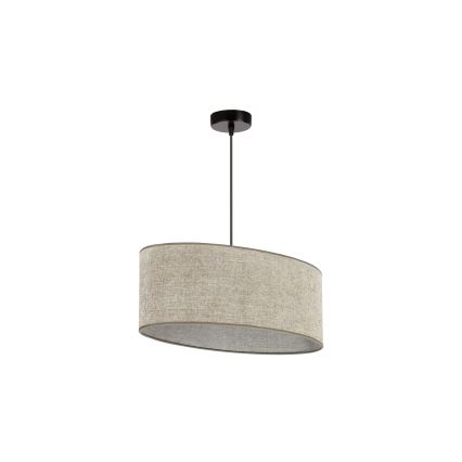 Duolla - Ljuskrona med textilsladd OVAL 1xE27/15W/230V brun