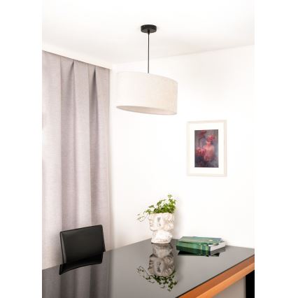 Duolla - Ljuskrona med textilsladd OVAL 1xE27/15W/230V grå