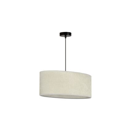 Duolla - Ljuskrona med textilsladd OVAL 1xE27/15W/230V grå