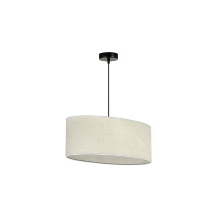 Duolla - Ljuskrona med textilsladd OVAL 1xE27/15W/230V grå