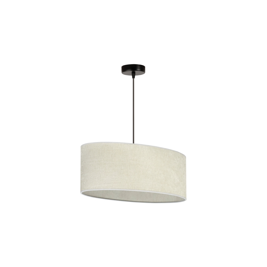 Duolla - Ljuskrona med textilsladd OVAL 1xE27/15W/230V grå