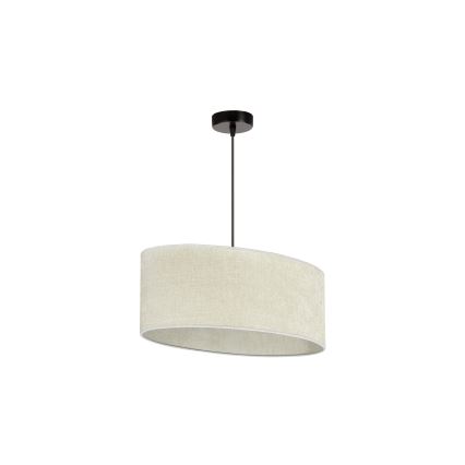Duolla - Ljuskrona med textilsladd OVAL 1xE27/15W/230V grå