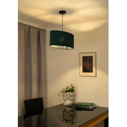 Duolla - Ljuskrona med textilsladd OVAL 1xE27/15W/230V grön