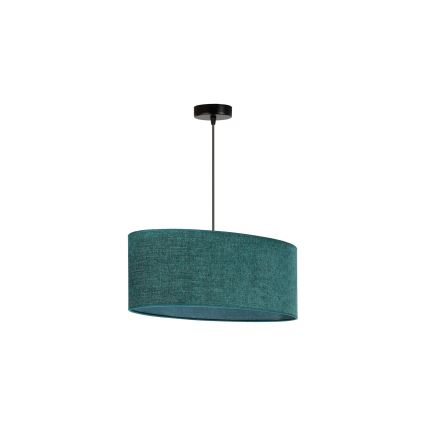 Duolla - Ljuskrona med textilsladd OVAL 1xE27/15W/230V grön