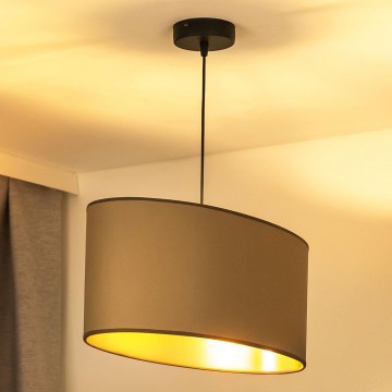 Duolla - Ljuskrona med textilsladd OVAL VEGAN 1xE27/15W/230V beige