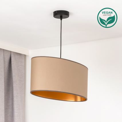 Duolla - Ljuskrona med textilsladd OVAL VEGAN 1xE27/15W/230V beige