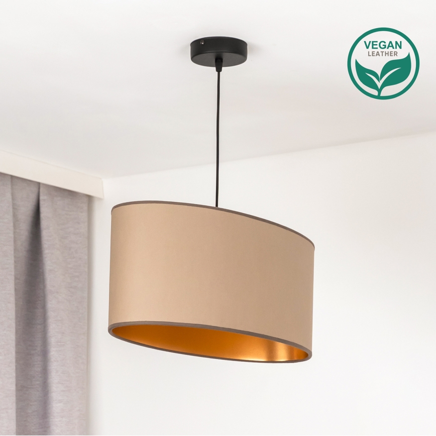 Duolla - Ljuskrona med textilsladd OVAL VEGAN 1xE27/15W/230V beige