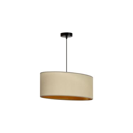 Duolla - Ljuskrona med textilsladd OVAL VEGAN 1xE27/15W/230V beige