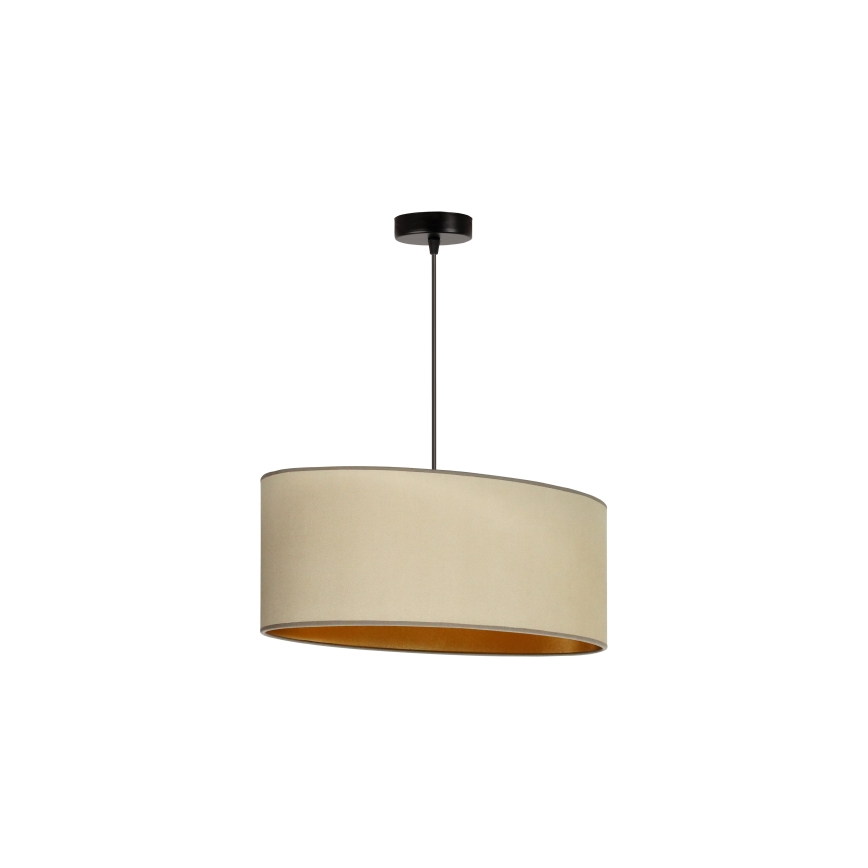 Duolla - Ljuskrona med textilsladd OVAL VEGAN 1xE27/15W/230V beige