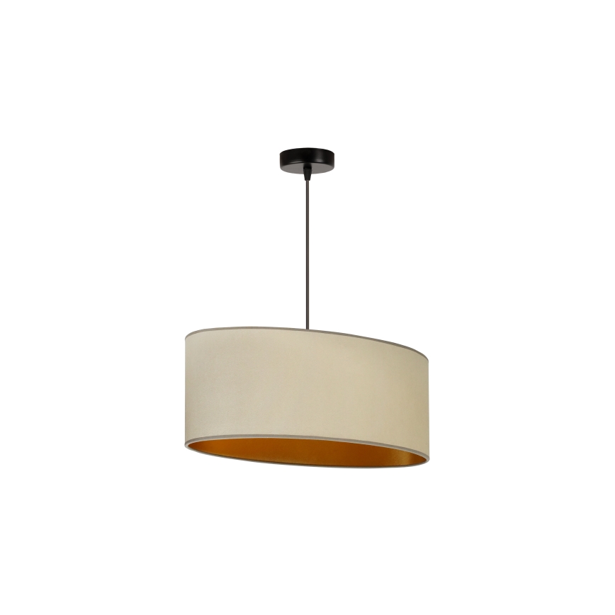 Duolla - Ljuskrona med textilsladd OVAL VEGAN 1xE27/15W/230V beige