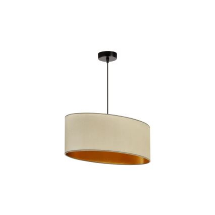 Duolla - Ljuskrona med textilsladd OVAL VEGAN 1xE27/15W/230V beige