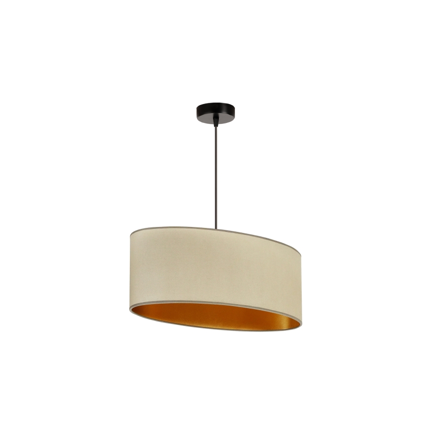 Duolla - Ljuskrona med textilsladd OVAL VEGAN 1xE27/15W/230V beige